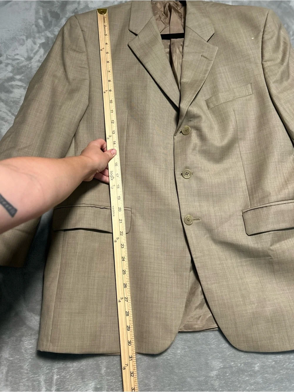 Lauren Ralph Lauren Lord Taylor Blazer Suit Jacket Men’s 44R Wool Tan Beige